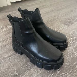 Black platform boots